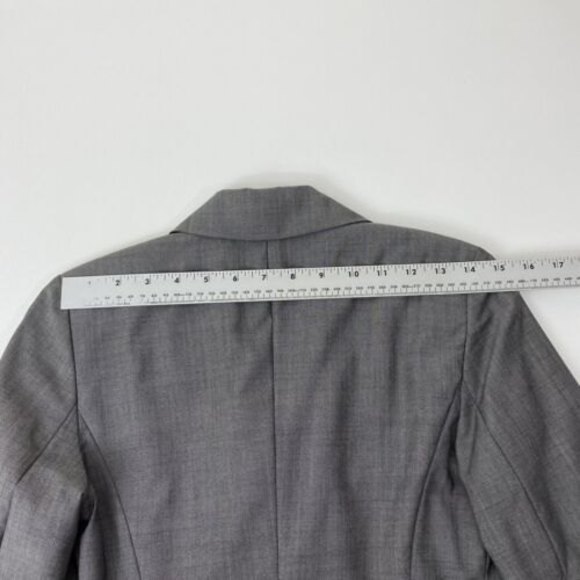 Ann Taylor Blazer Gray 2 Button Jacket Wool Mohair Size 0 - Picture 7 of 11